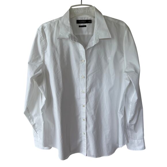 Lauren Ralph Lauren Strztch Non iron BLACK LABEL Crisp white logo shirt size XXL - Picture 1 of 9